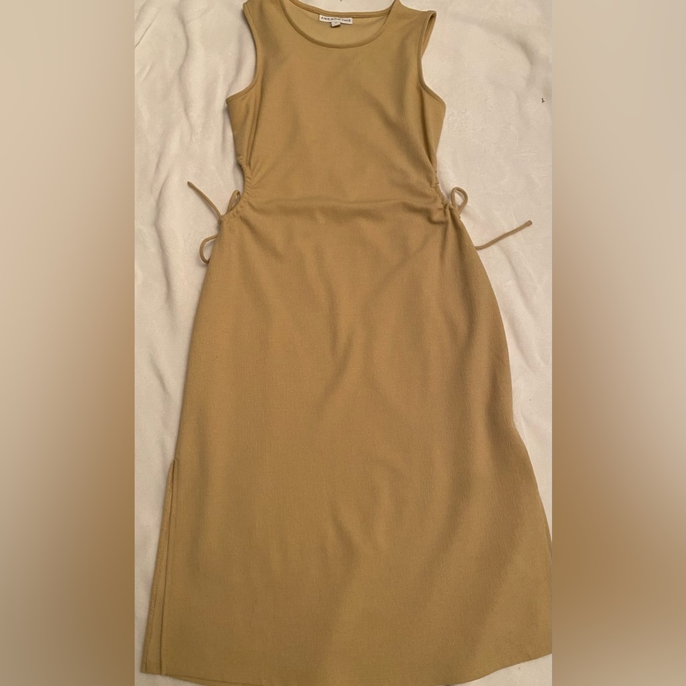 AND NOW THIS Women’s Cut-Out Midi Dress w/ Bow Detailing - Beige/Cream
